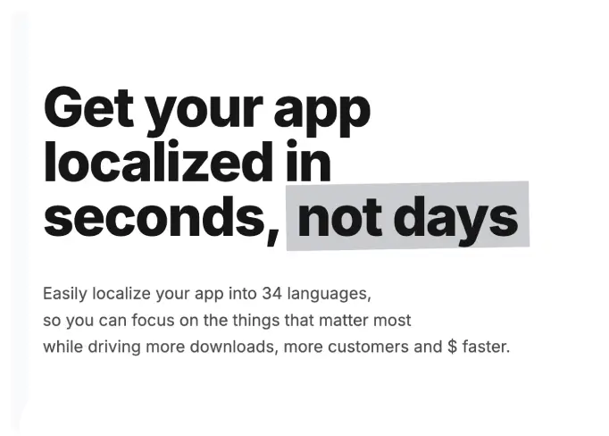App localization service interface showing translation management for multiple languages